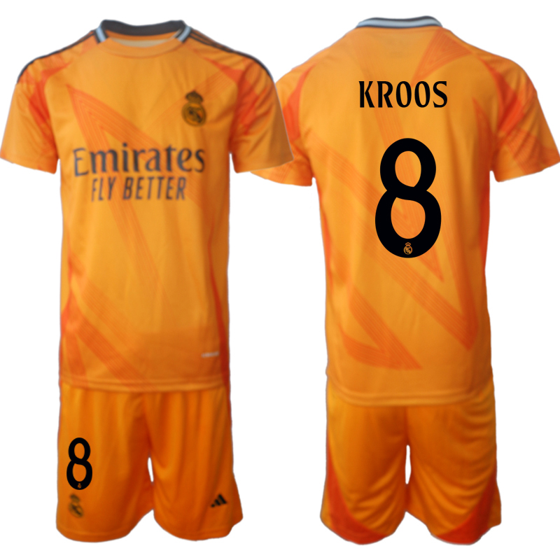 Men 2024-2025 Club Real Madrid away orange #8 Soccer Jerseys->real madrid jersey->Soccer Club Jersey